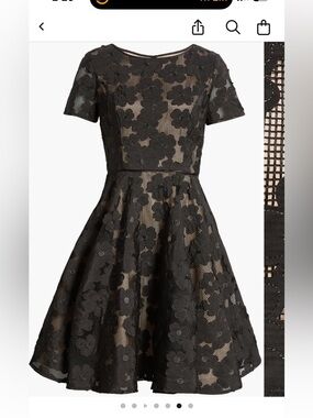 White Floral Lace Midi Fit-and-Flare Dress